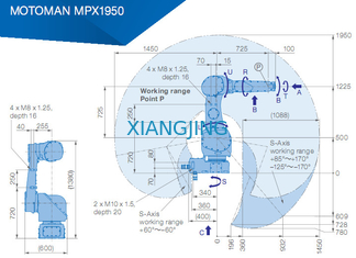 MPX1950 usou o robô de Yaskawa pintando 7kg robôs do braço da carga útil 1450mm