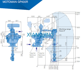 GP400R usou o robô de Yaskawa para robôs do braço da carga útil 3518mm da picareta e do lugar 400kg