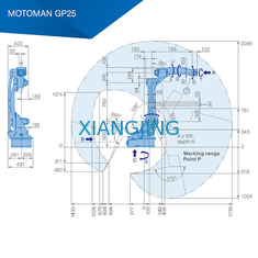 6 picareta da linha central YASKAWA GP25 e robô industrial do braço da carga útil 1730mm da máquina 25kg do lugar