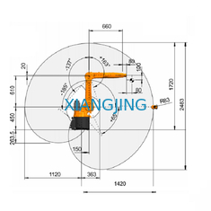 O KR 10 R1420 usou o robô 10kg de Kuka avaliou o braço robótico industrial da carga útil para páletes